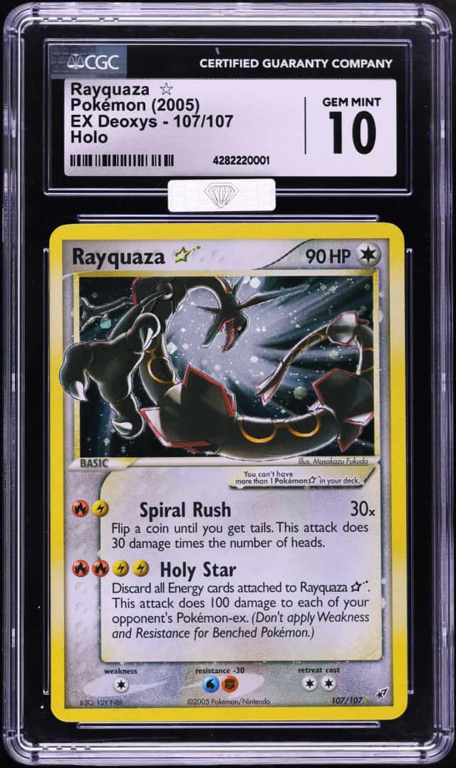 2005 Pokemon EX Deoxys Holo Rayquaza Gold Star #107 MBA CGC 10 GEM MINT