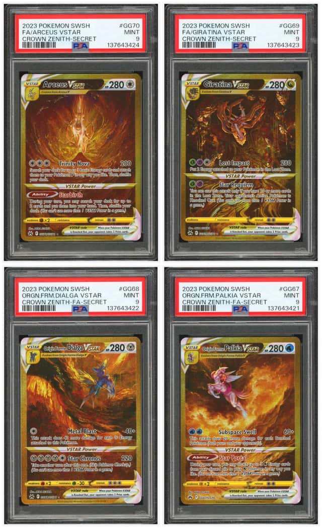 PTCG 宝可梦 四连号PSA9  阿尔宙斯VSTAR&起源帝牙卢卡VSTAR&起源帕路奇亚VSTAR&骑拉帝纳VSTAR 2023 GG67-70/CG70 ☆GGH CRZ 冠冕天顶 英文
