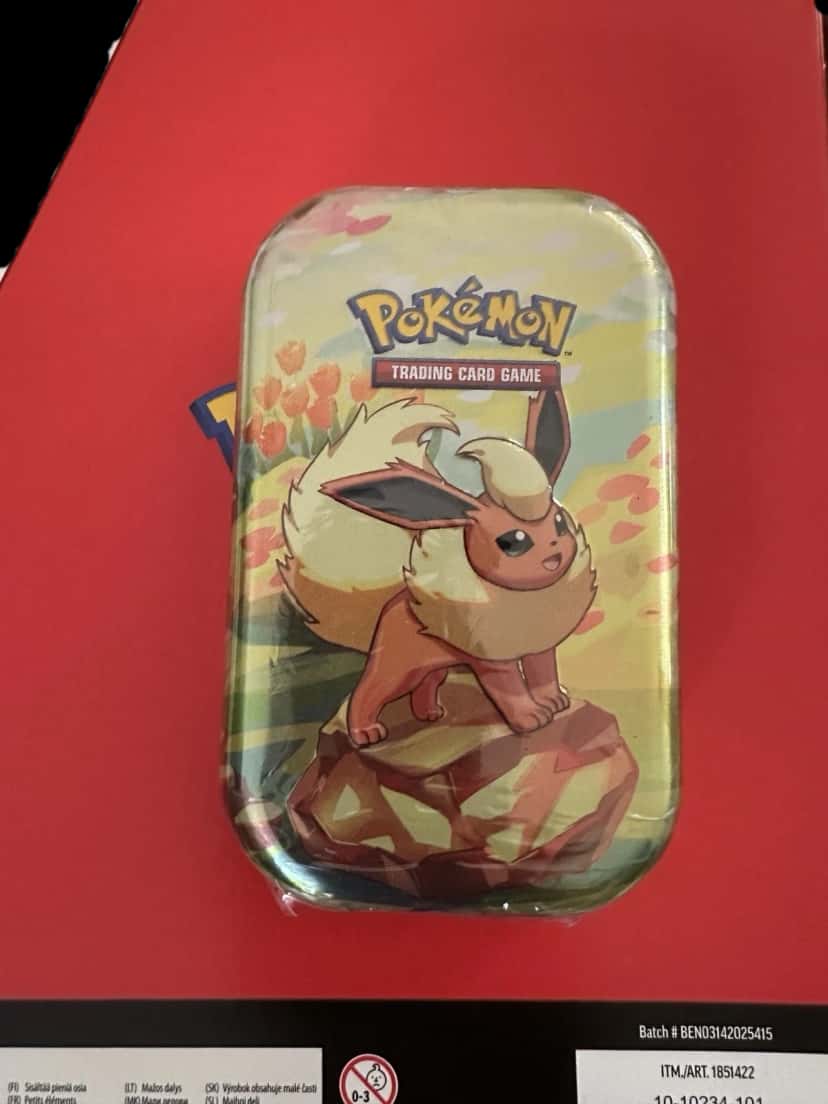 Prismatic Evolutions Flareon Mini Tin tin