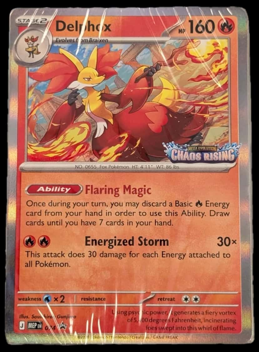Chaos Rising Delphox sealed promo card