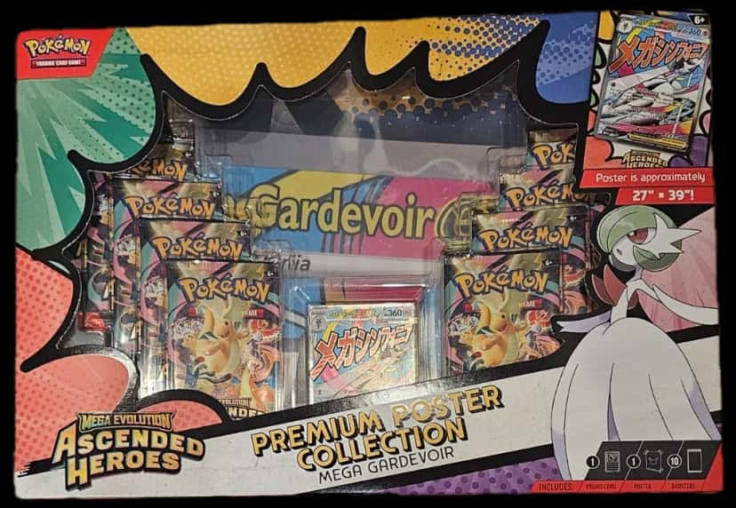 Ascended Heroes Mega Gardevoir Premium Poster Collection And First Partner Illustration Collection collection box