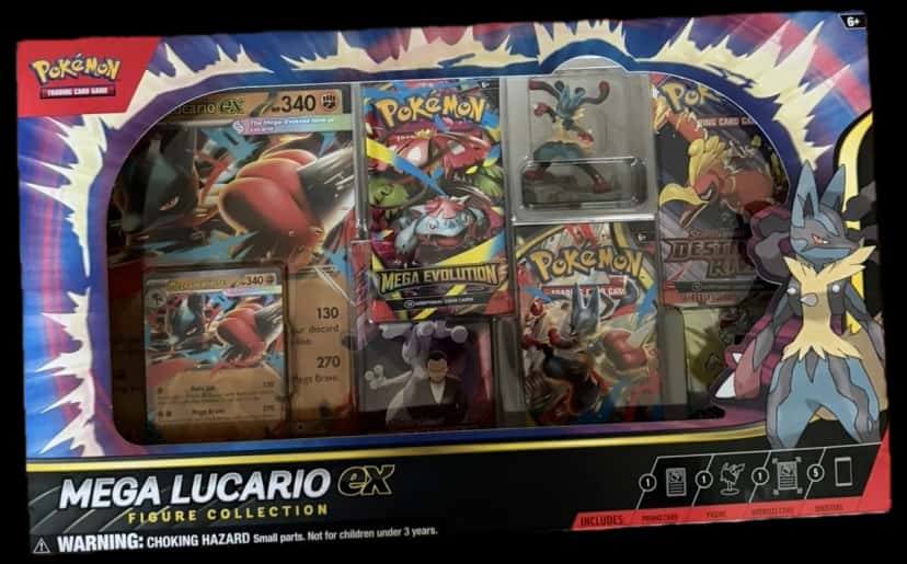 Lucario Figure Collection And Black & White Bolt Flare Poster Collection collection box