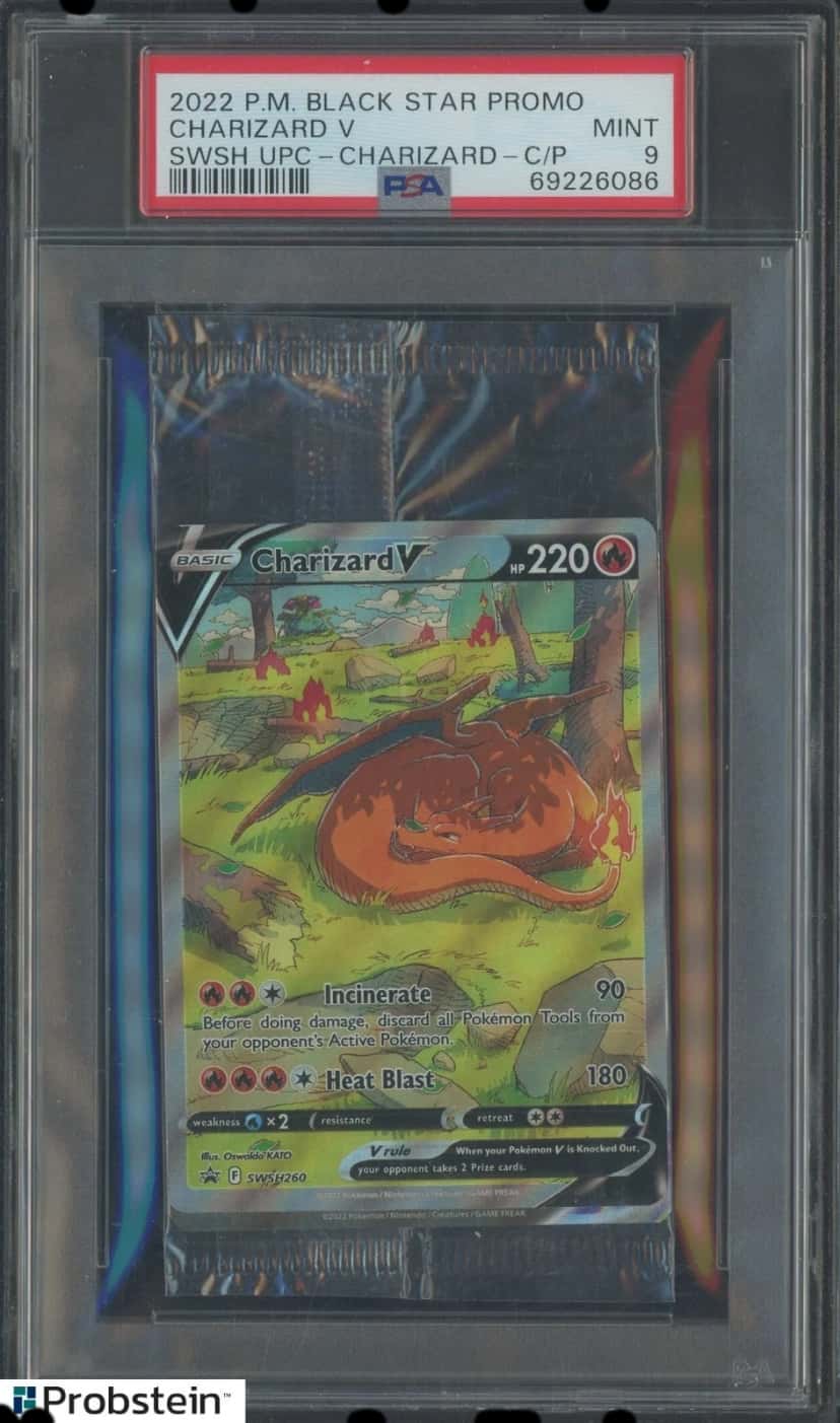 Pokemon Black Star Promo Charizard V Swsh260 Cello Pack collection box [graded]