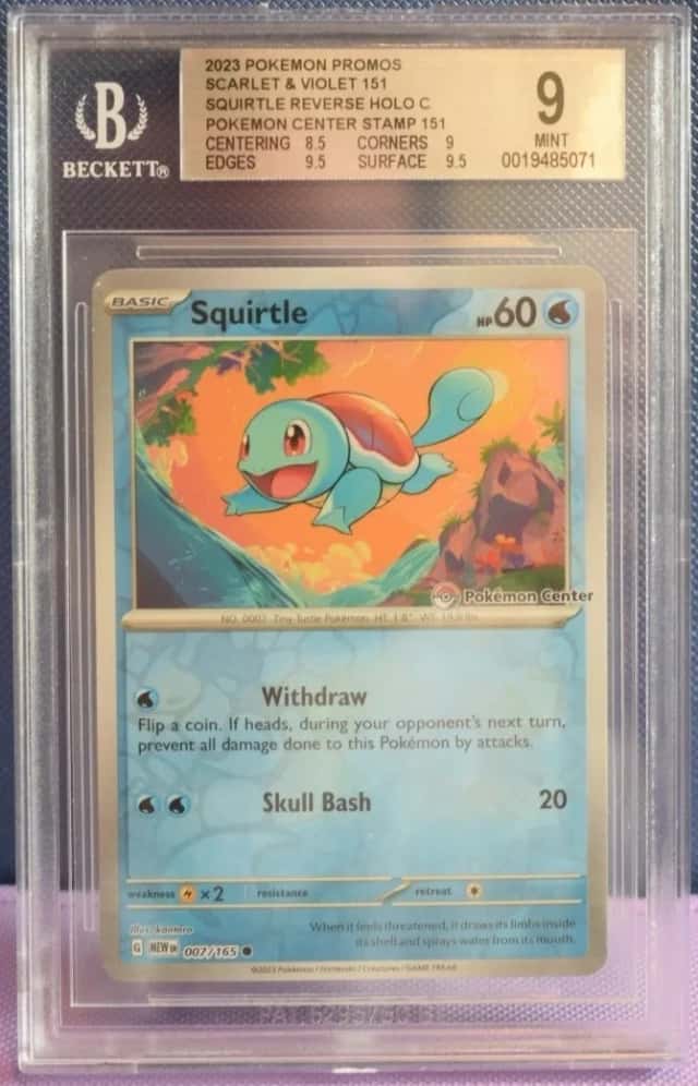 Squirtle REVERSE HOLO C/("Pokémon Center" stamp 151 preorder promo)