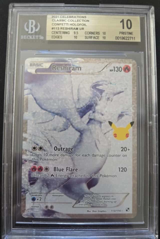 Reshiram FULL ART STAMP [25th Anniversary] TEXTURED CONFETTI HOLO UR
