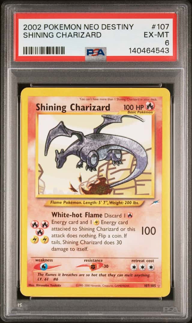 2002 Pokemon Neo Destiny Shining Charizard #107
