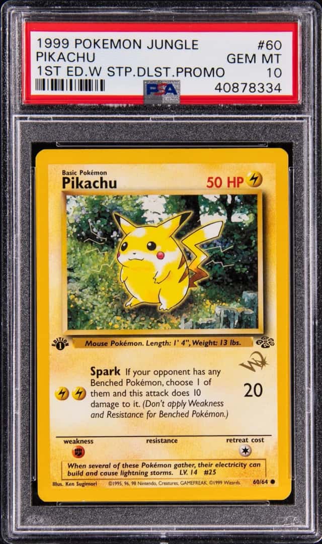 1999 Pokemon Jungle 1st Edition Stamp Duelist Promo #60 Pikachu - PSA GEM MT 10