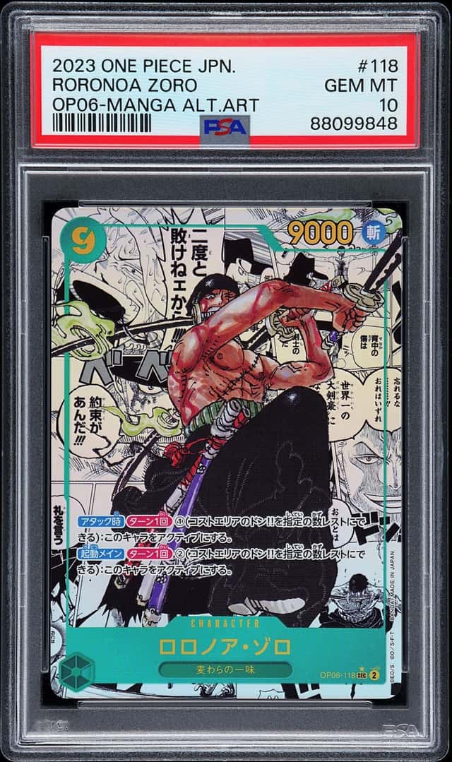 2024 One Piece OP06 JPN Manga Alternate Art #118 Roronoa Zoro PSA 10 GEM MINT