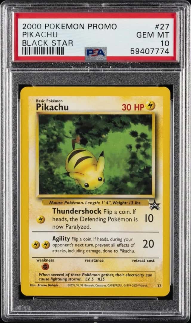 2000 POKEMON PROMO BLACK STAR #27 PIKACHU PSA 10