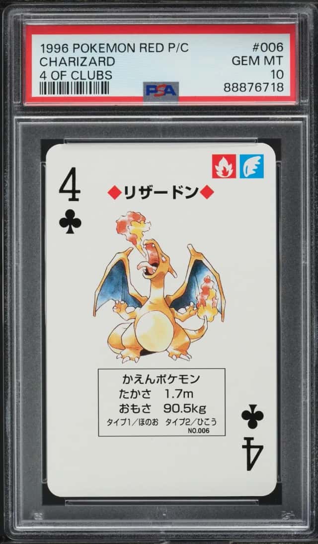 1996 Pokemon Japanese Red Poker Set Nintendo Playing Card Charizard #006 PSA 10 GEM MINT