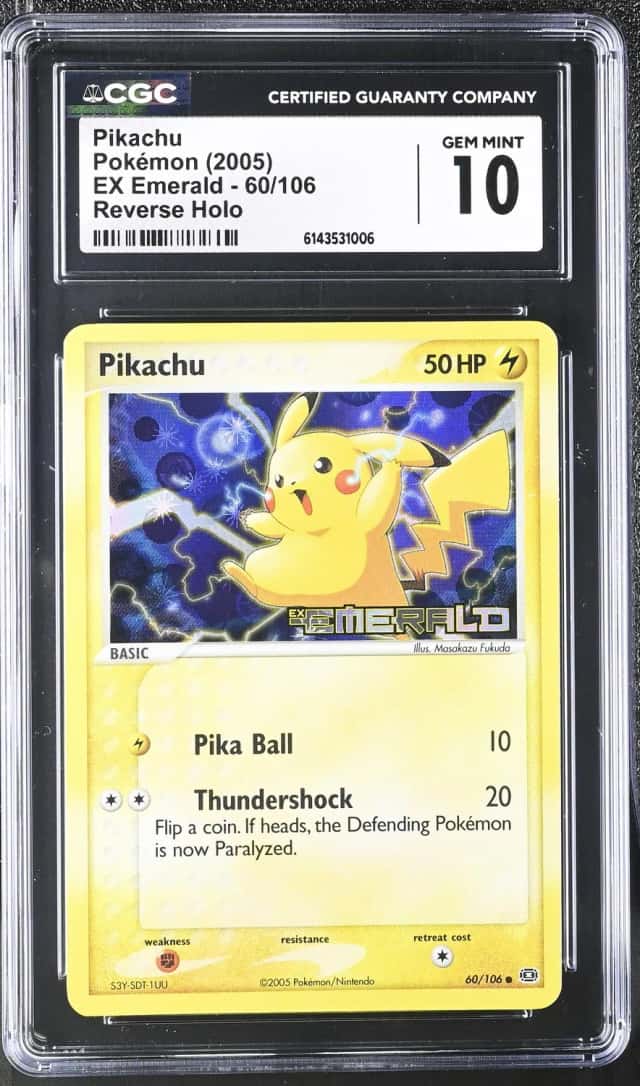 2005 Pokemon EX Emerald Reverse Holo Pikachu #60 CGC 10 GEM MINT