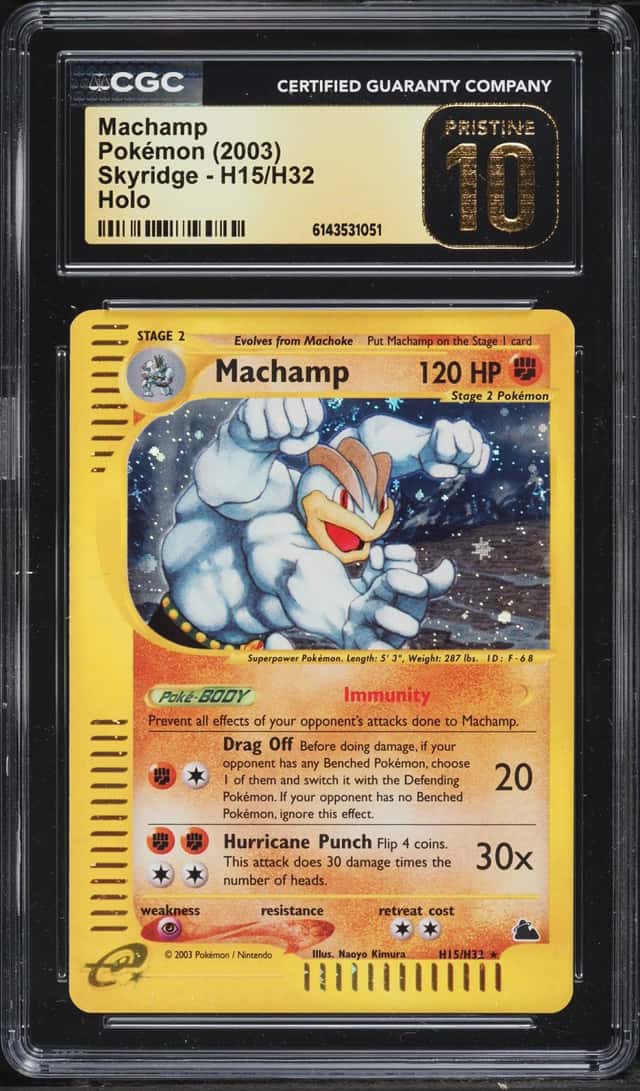 2003 Pokemon Skyridge Holo Machamp #H15 CGC 10 PRISTINE