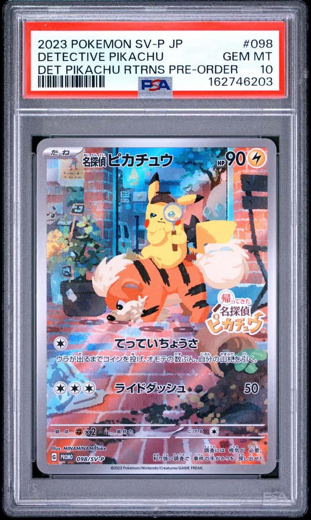 2023 POKEMON JAPANESE SV-P PROMO #098 DETECTIVE PIKACHU PSA 10