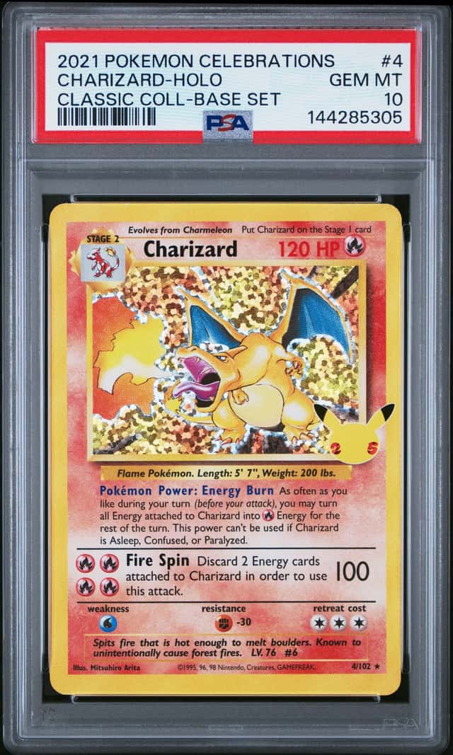 2021 Pokemon Celebrations Classic Collection Holo #4 Charizard Gem Mint PSA 10