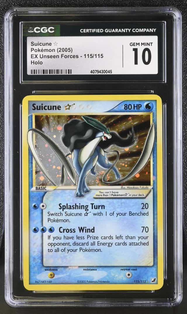 2005 Pokemon EX Unseen Forces Holo Suicune Gold Star #115 CGC 9.5 GEM MINT