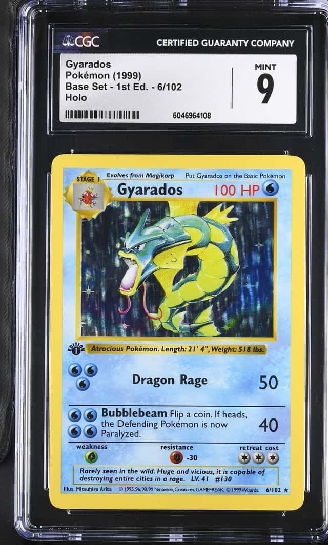 1999 Pokemon 1st Edition GYARADOS #6/102 Base Set Shadowless Holo Rare CGC 9