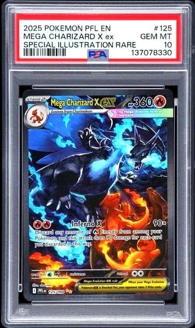 POKEMON MEGA CHARIZARD X ex 2025 PHANTASMAL FLAMES #125 SIR PSA 10