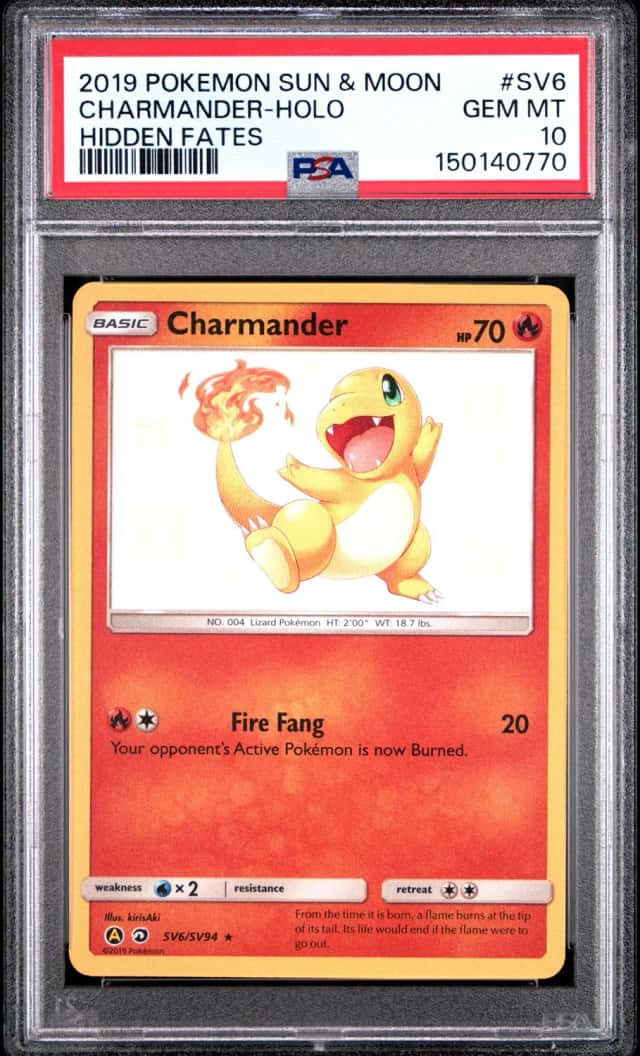 Charmander Holo SV6/SV94 Hidden Fates Pokemon PSA 10 *770