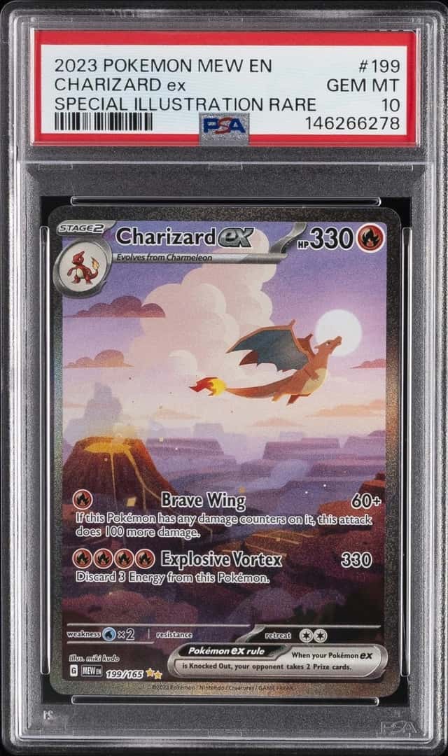 2023 POKEMON MEW EN-151 SPECIAL ILLUSTRATION RARE #199 CHARIZARD EX PSA 10