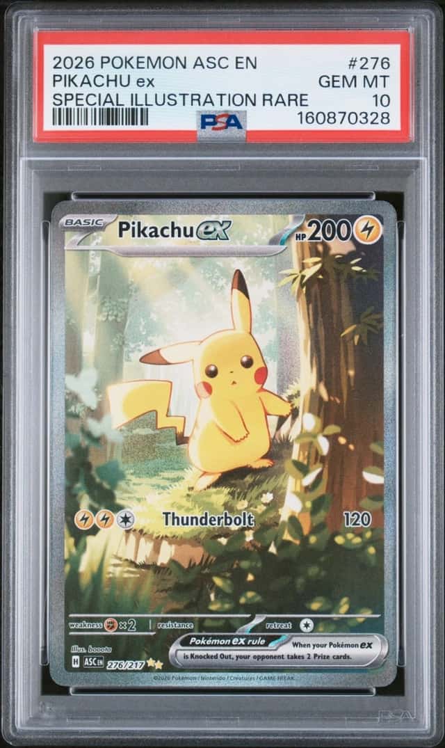 2026 POKEMON ASC EN-ASCENDED HEROES SPECIAL ILLUSTRATION RARE PIKACHU EX PSA 10