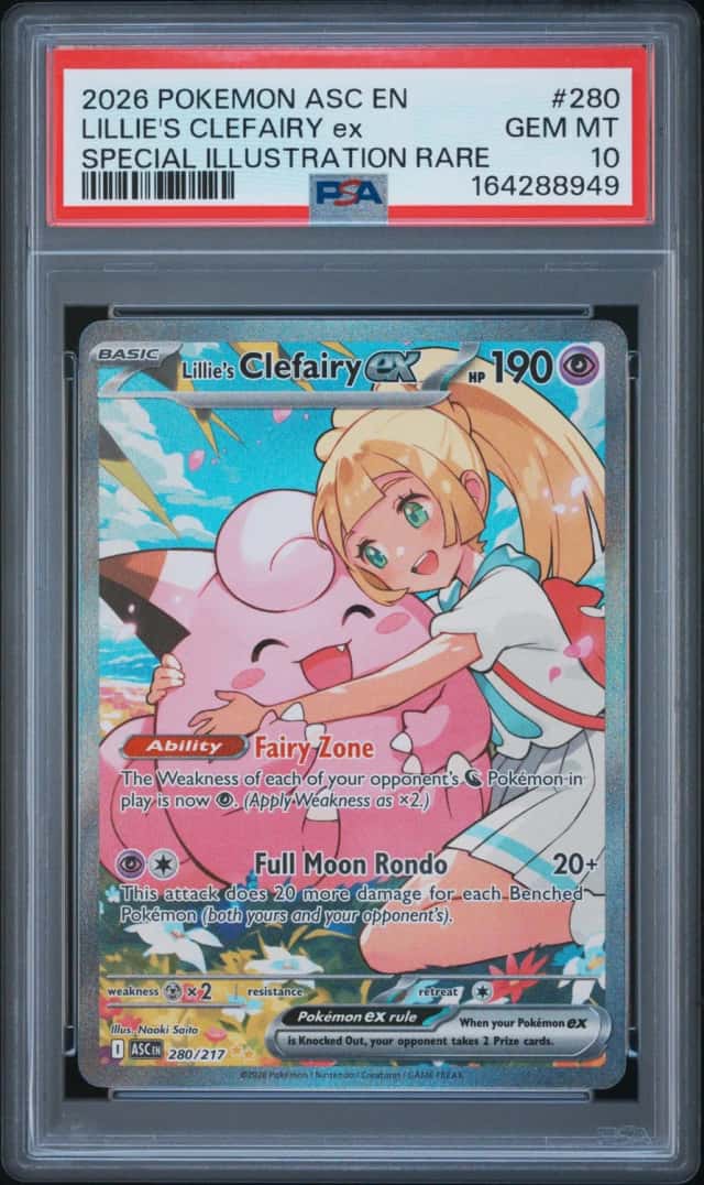 Pokemon 2026 Lillie's Clefairy ex 280/217 SIR Ascended Heroes GEM MINT PSA 10