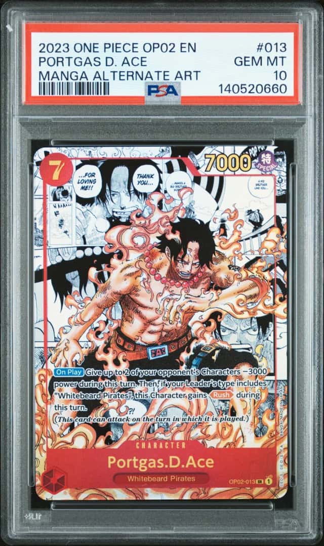 2023 One Piece Paramount War Manga Alternate Art Portgas D. Ace #OP02-013