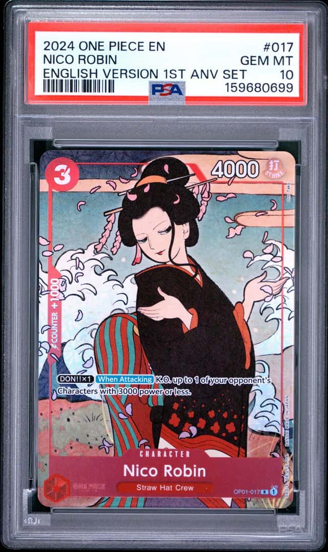 2024 One Piece English Version 1st Anniversary Set #017 Nico Robin PSA 10