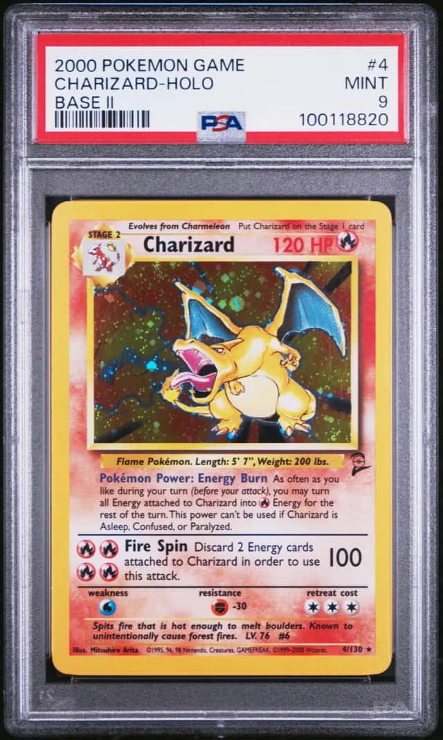 2000 Pokemon Game #4 Charizard Holo Base II PSA 9 MINT