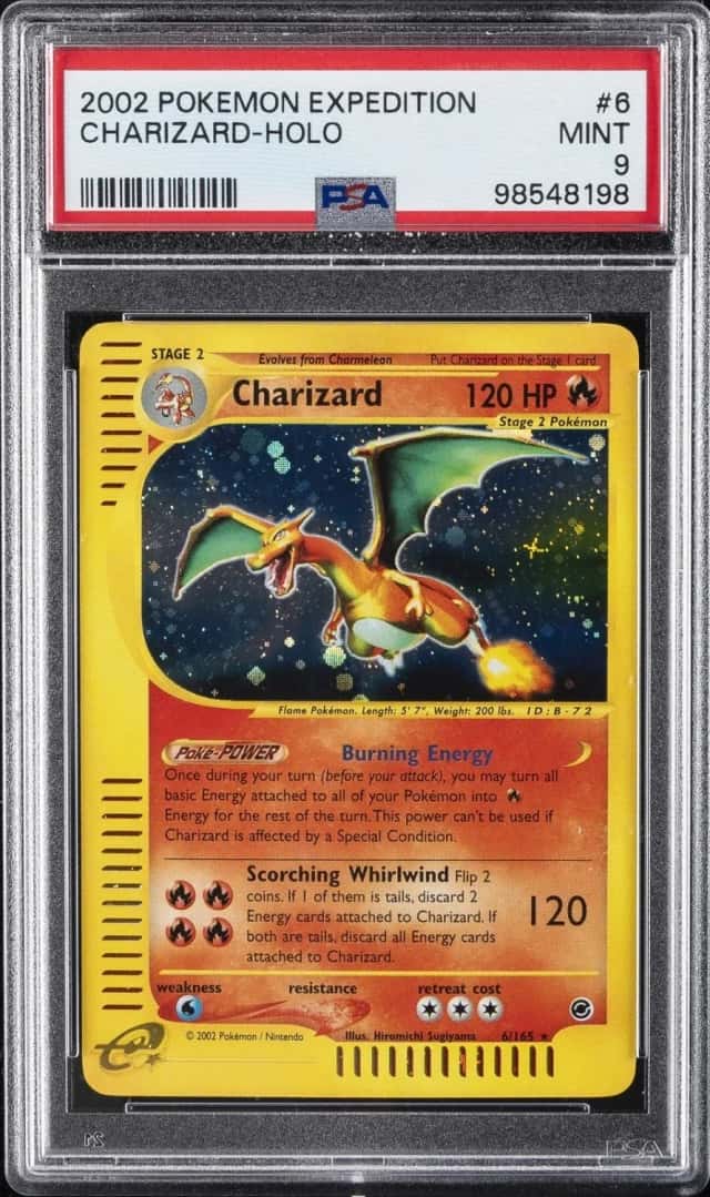 2002 POKEMON EXPEDITION #6 CHARIZARD-HOLO PSA 9
