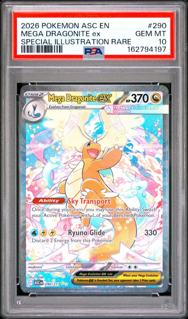 2026 POKEMON ASCENDED HEROES SPECIAL ILLUSTRATION RARE MEGA DRAGONITE EX PSA 10