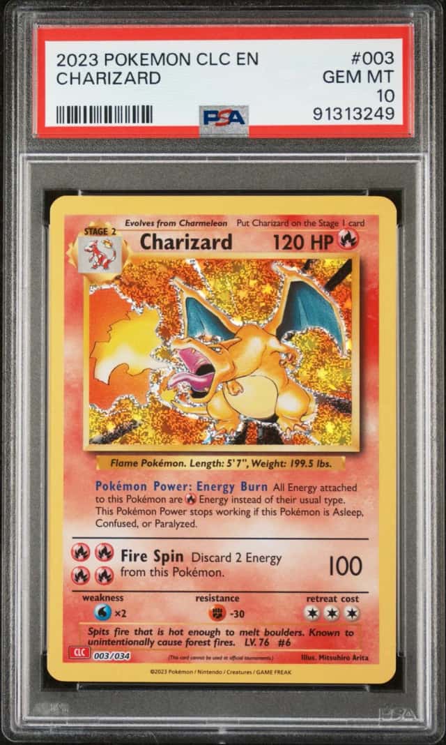 POKEMON CHARIZARD & HO-OH ex 2023 CLC-TRADING DECK #003 PSA 10