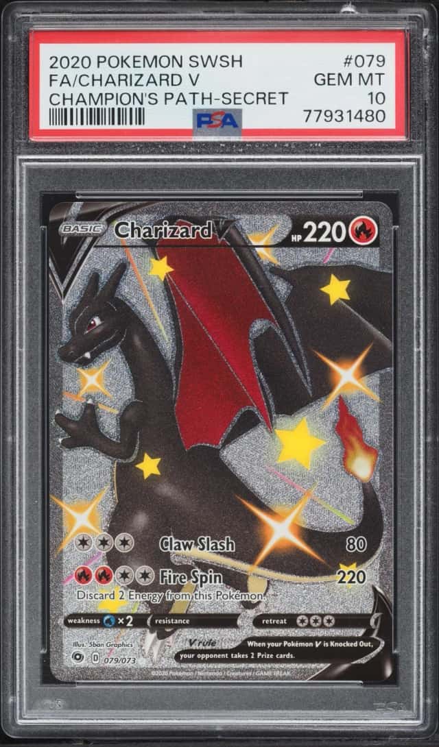 2020 Pokemon Sword & Shield Champion's Path Full Art Shiny Charizard V #79 PSA 10 GEM MINT