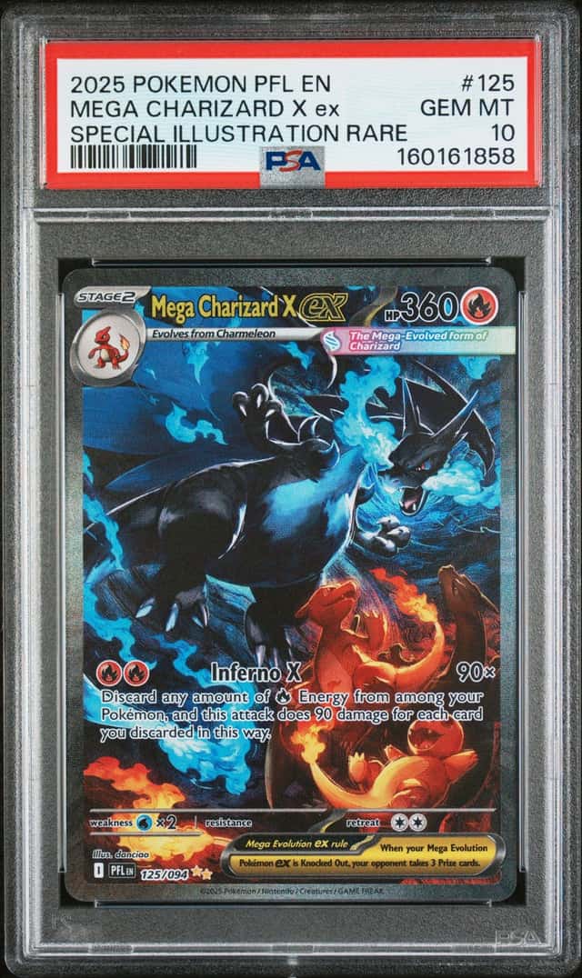 MEGA CHARIZARD X EX 2025 POKEMON 125/094 SPECIAL ILLUSTRATION RARE PSA 10 Q3626