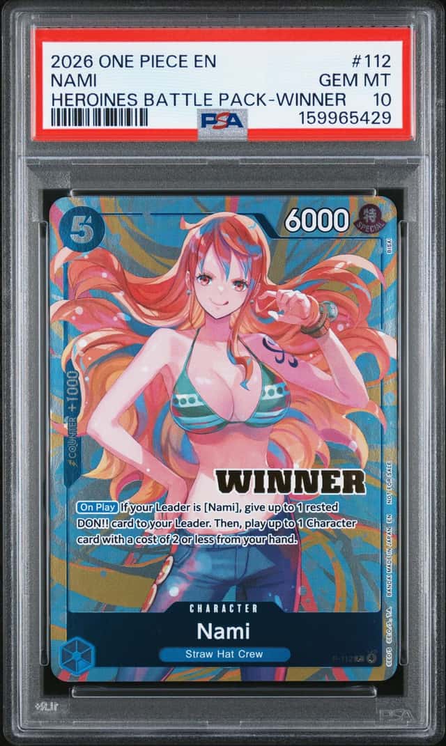 2026 ONE PIECE HEROINES BATTLE PACK #112 NAMI HEROINES WINNER PSA 10