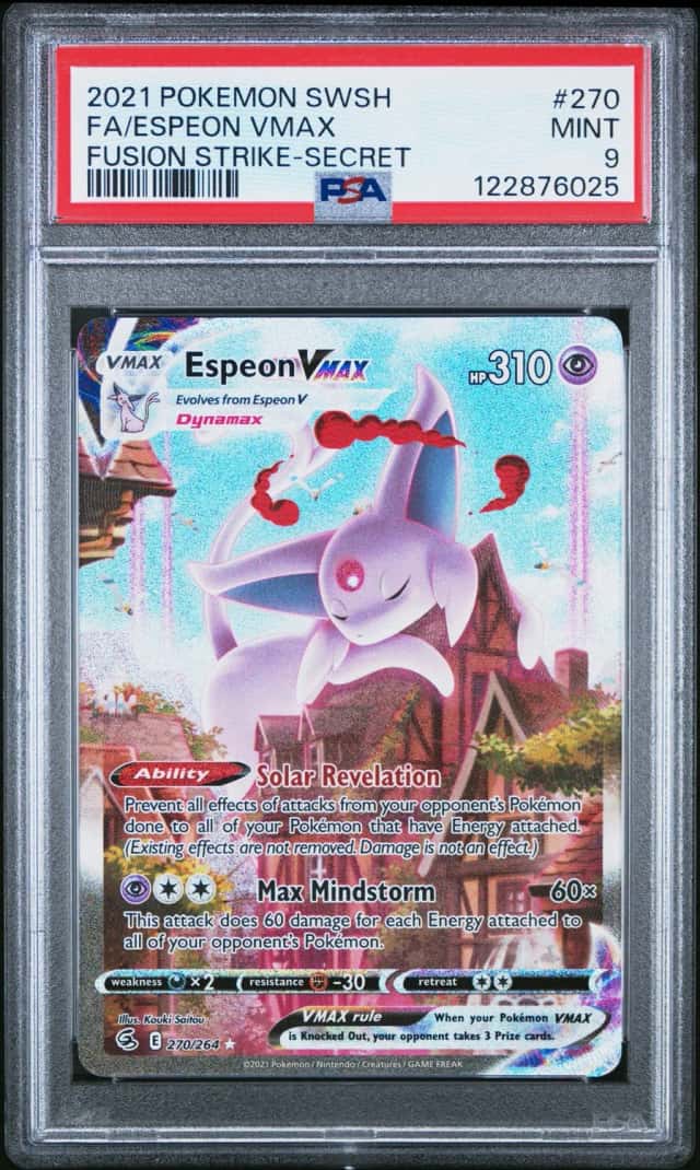 2021 Pokemon SWSH Fusion Strike Espeon VMAX #270/264 PSA 9