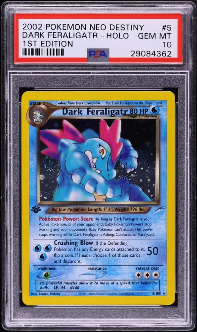 2002 Pokemon Neo Destiny 1st Edition Holo Dark Feraligatr #5 PSA 10 GEM MINT