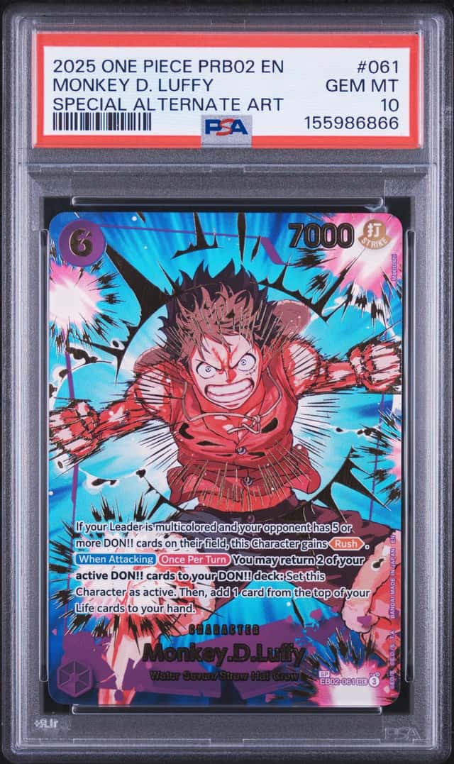2025 One Piece PRB02 EN Special Alternate Art #061 Monkey D Luffy PSA 10