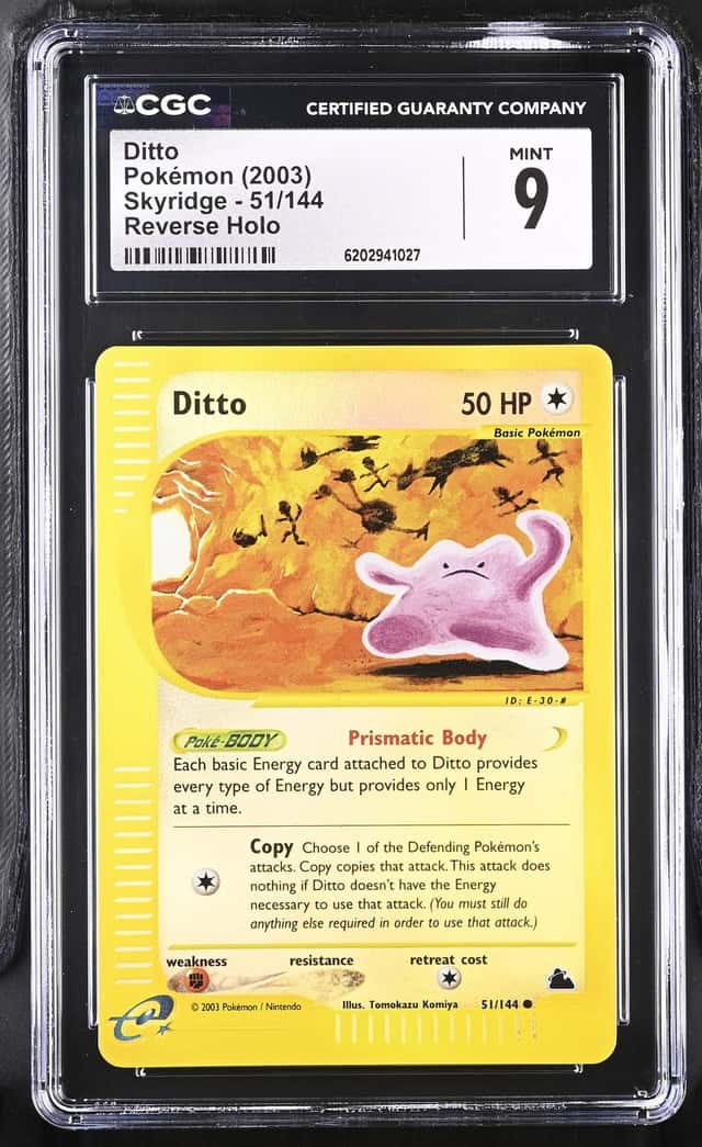 2003 Pokemon Skyridge Reverse Holo Ditto #51 CGC 9 MINT