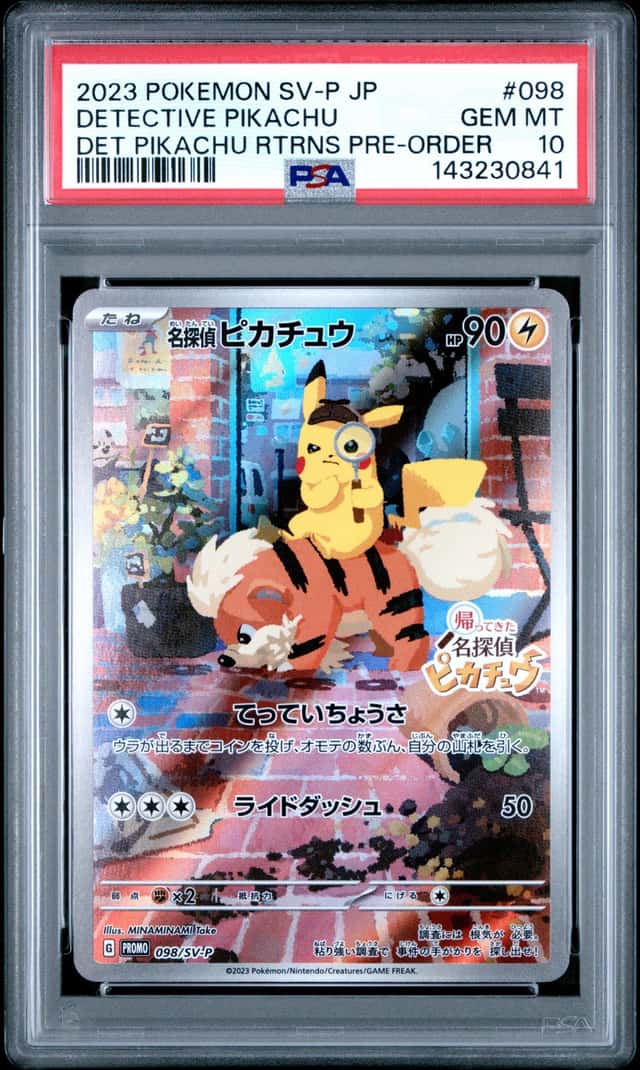 DETECTIVE PIKACHU 2023 POKEMON JAPANESE PROMO 098/SV-P PSA 10 Q7285