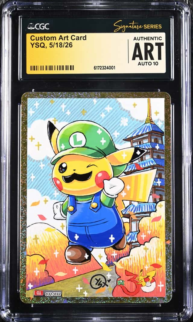 YQS Signed Sketched Pokemon Custom Art Card CGC ART w/ AUTO 10