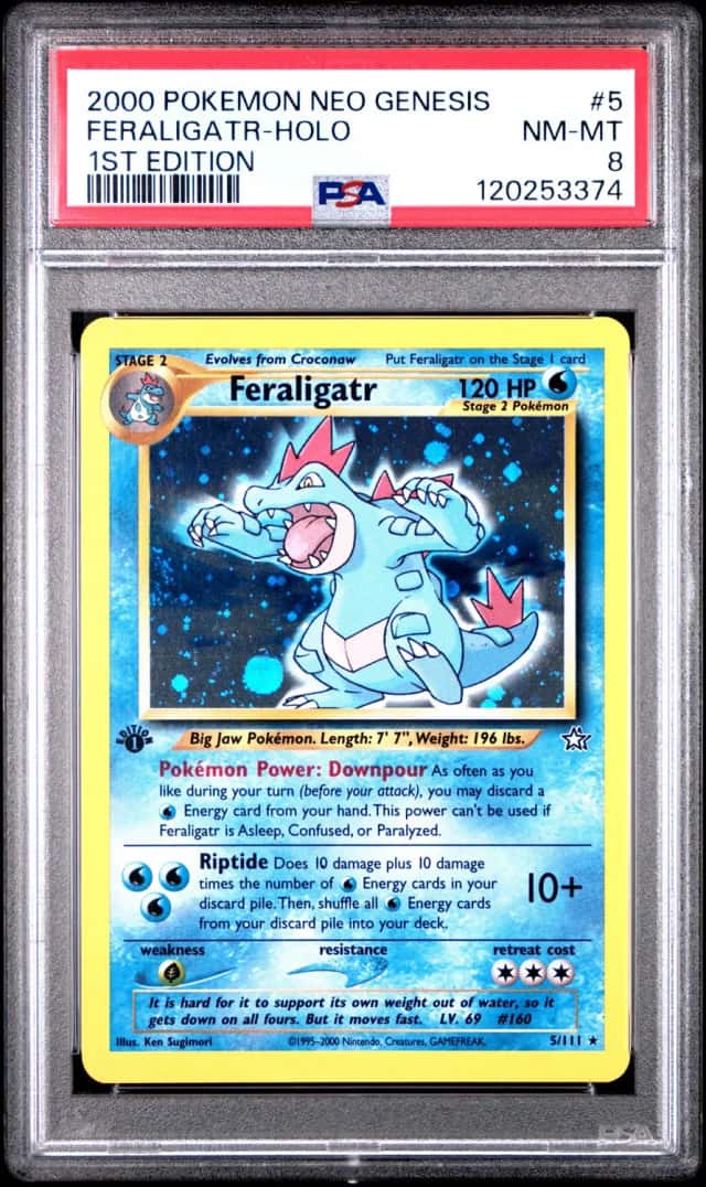 Pokemon 2000 Feraligatr 5/111 Holo 1st Edition Neo Genesis PSA 8