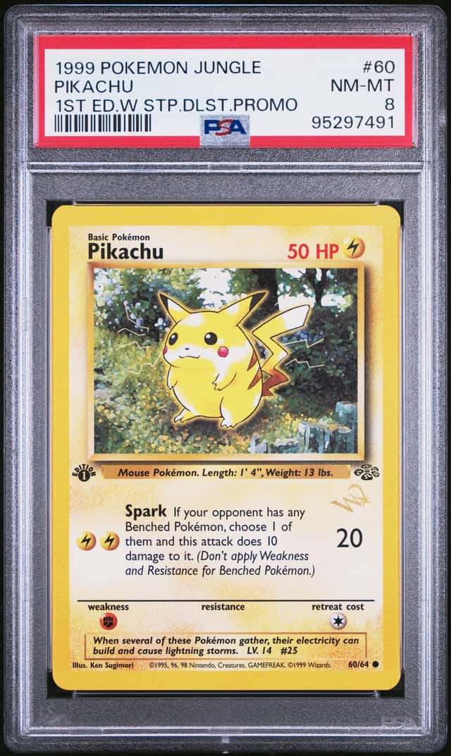 1999 Pokémon Jungle Pikachu 1st Edition Promo, PSA 8