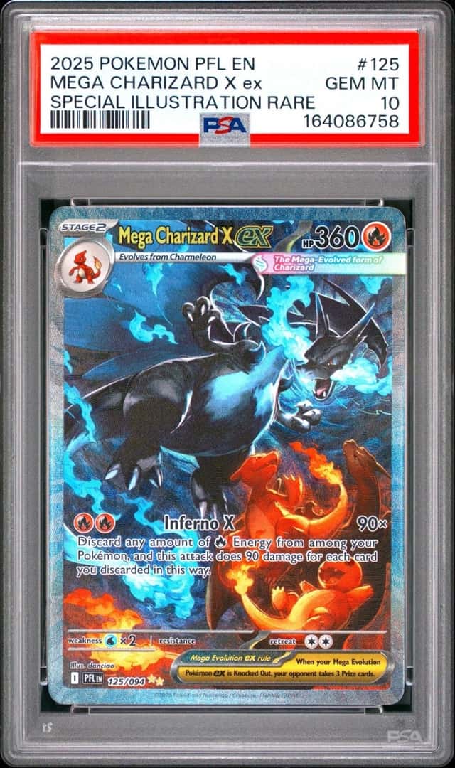 2025 POKEMON PHANTASMAL FLAMES SIR #125 MEGA CHARIZARD X EX PSA 10