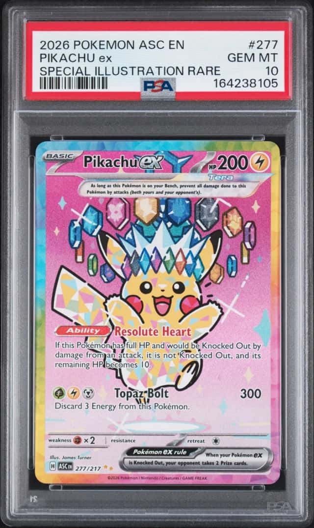 2026 POKEMON ASC EN-ASCENDED HEROES SPECIAL ILLUSTRATION RARE PIKACHU EX PSA 10