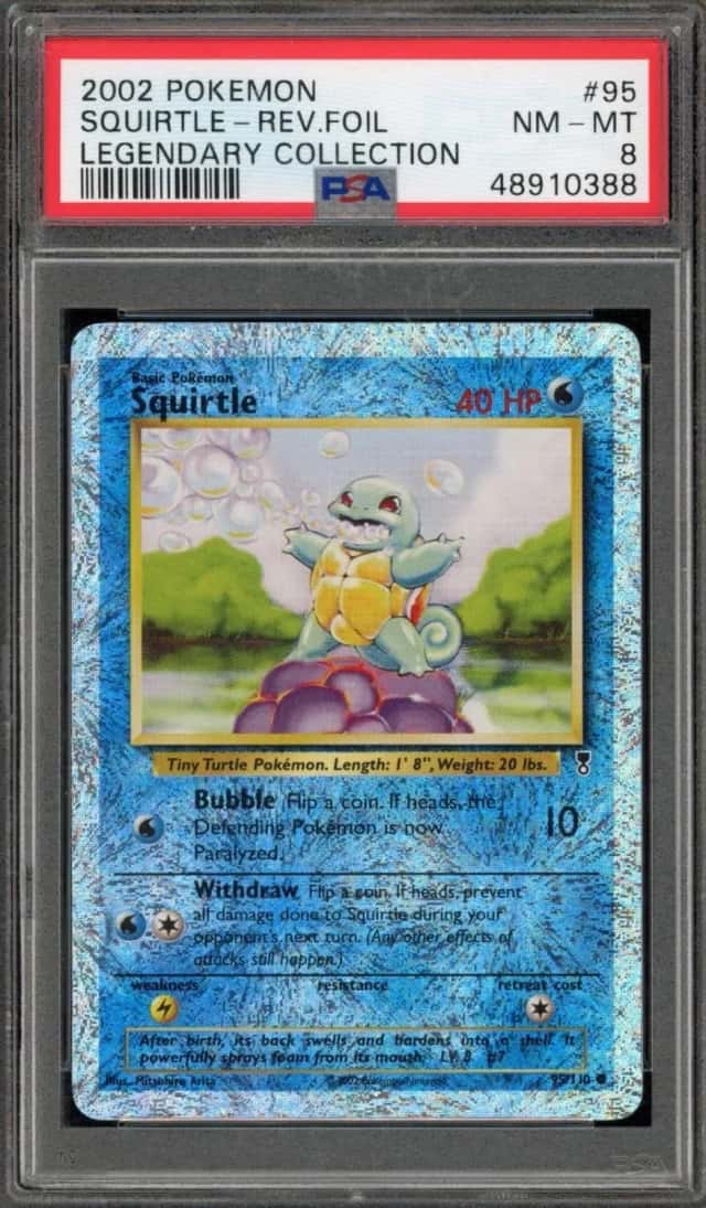 Pokemon Squirtle Reverse Holo Legendary Coll. 95 PSA 8