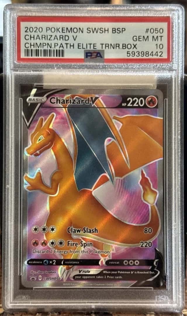 Graded 2020 Pokemon SWSH BSP #050 Charizard V Champion Path Elite Trainer PSA 10