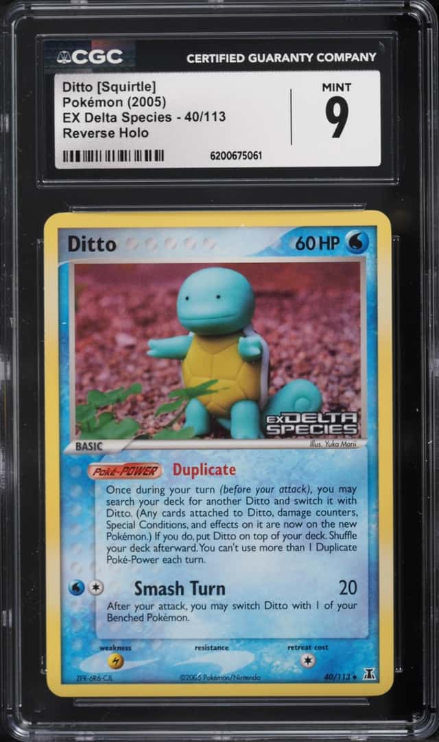 2005 Pokemon EX Delta Species Reverse Holo Ditto Squirtle #40 CGC 9 MINT