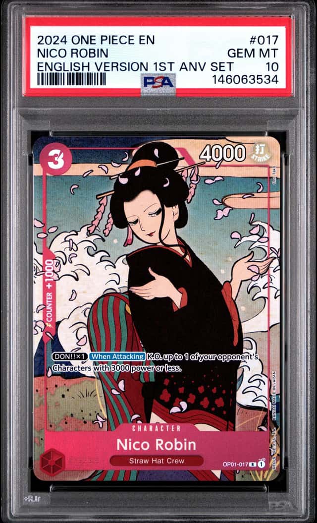 2024 One Piece 1st Anniversary Nico Robin Promo Rare #OP01-017 PSA 10 GEM MINT