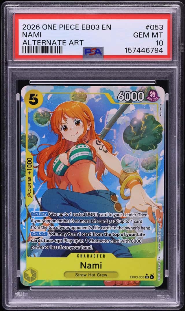 2026 One Piece Extra Booster Heroines Edition SR Alt Art Nami #053 PSA 10 GEM MINT