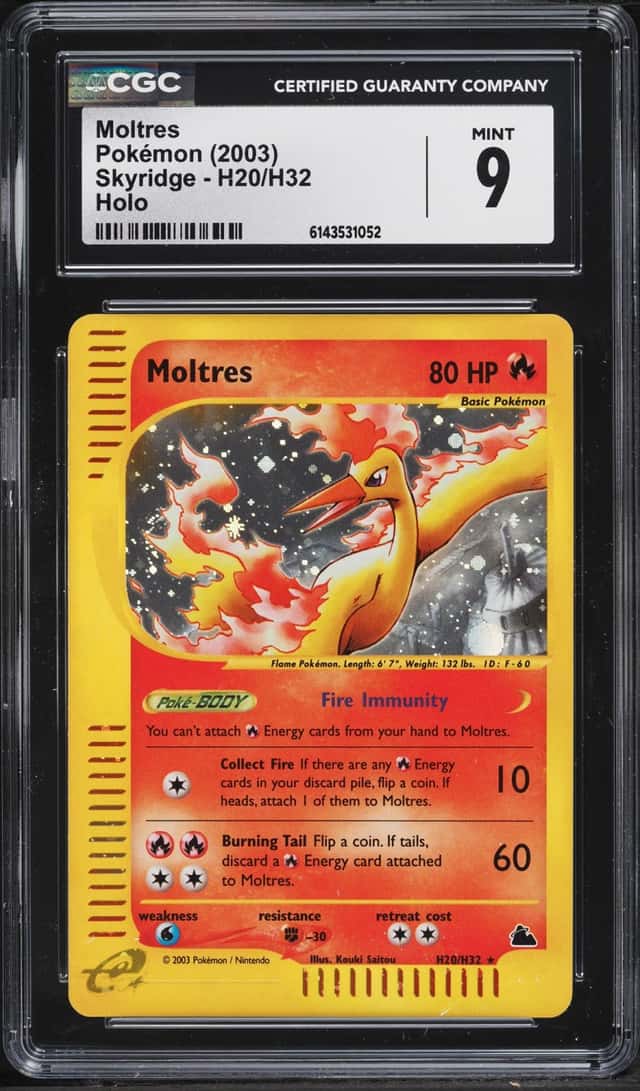2003 Pokemon Skyridge Holo Moltres #H20 CGC 9 MINT